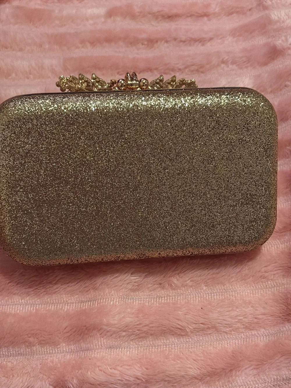 Sparkling Gold Crystal Evening Clutch